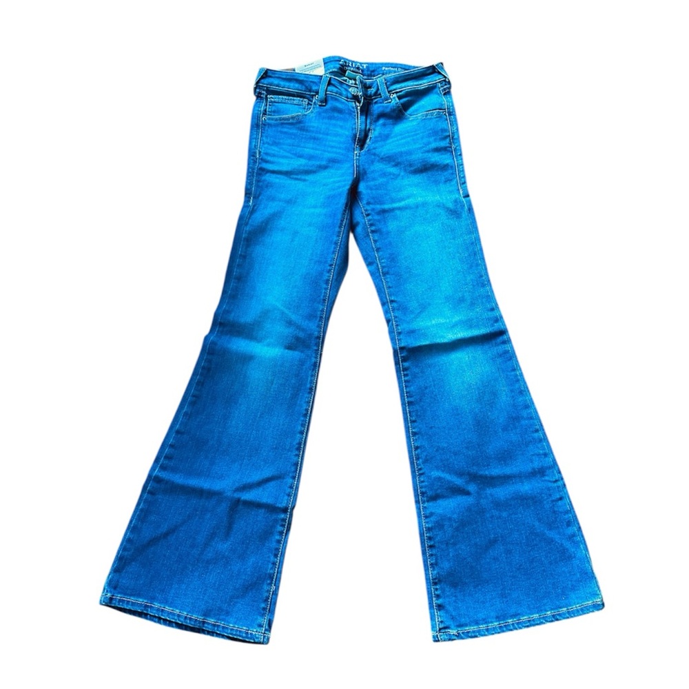 🆕 Ariat Ultra Stretch Perfect Rise Katie Flare Jean Medium Wash Size 27S